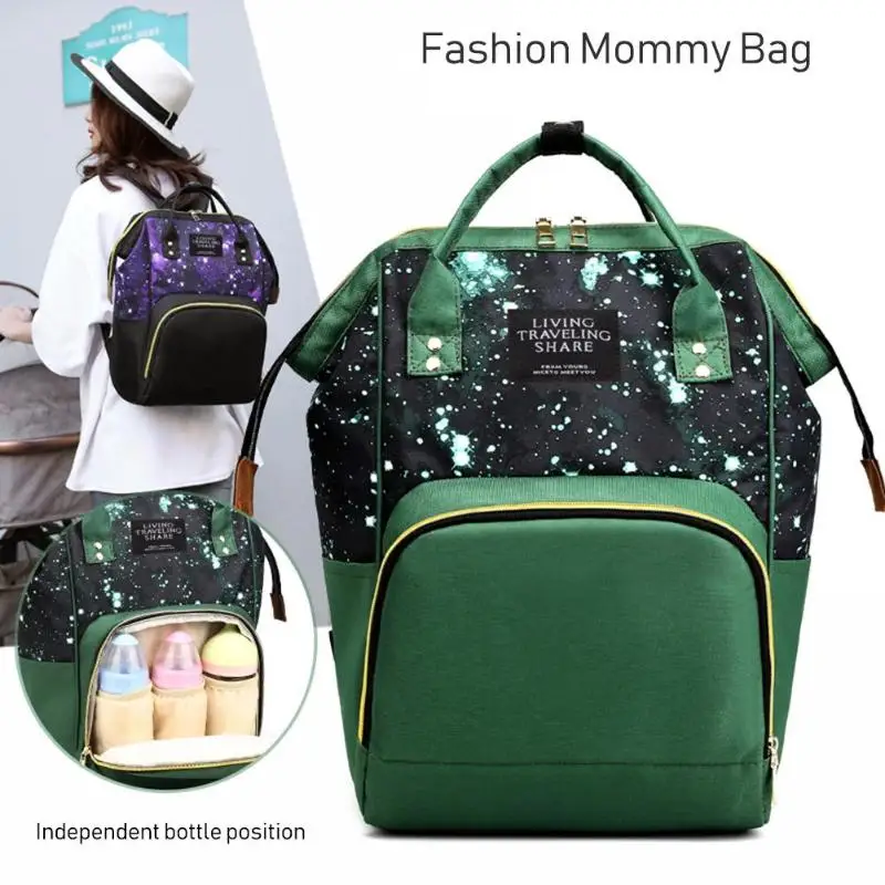 17 стилей, большой объем, рюкзаки для мам и мам, Детская сумка, принт звездного неба, нейлоновые сумки для кормления детей, подгузники для ухода за ребенком