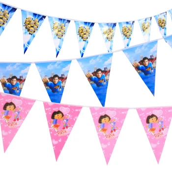 

10 pcs / Birthday Banner Party Birthday Decorative Props Flag Small Bass Scene Cartoon Arrangement Decoration Flower