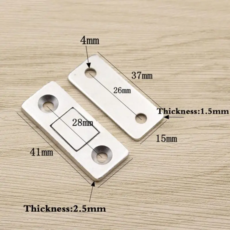 4 шт. 41*17 мм Магнитные защелки двери шкафа Магнитная защелка шкафа ловит Магнитный доводчик двери с винтами