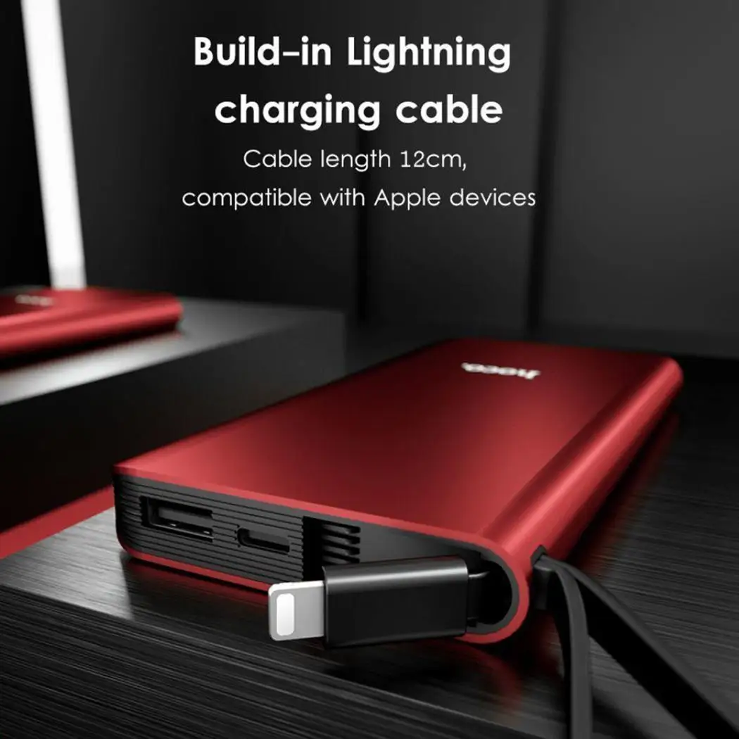 HOCO 10000 mah power Bank type C USB портативное зарядное устройство для iPhone 6 7 X Xiaomi Mi samsung