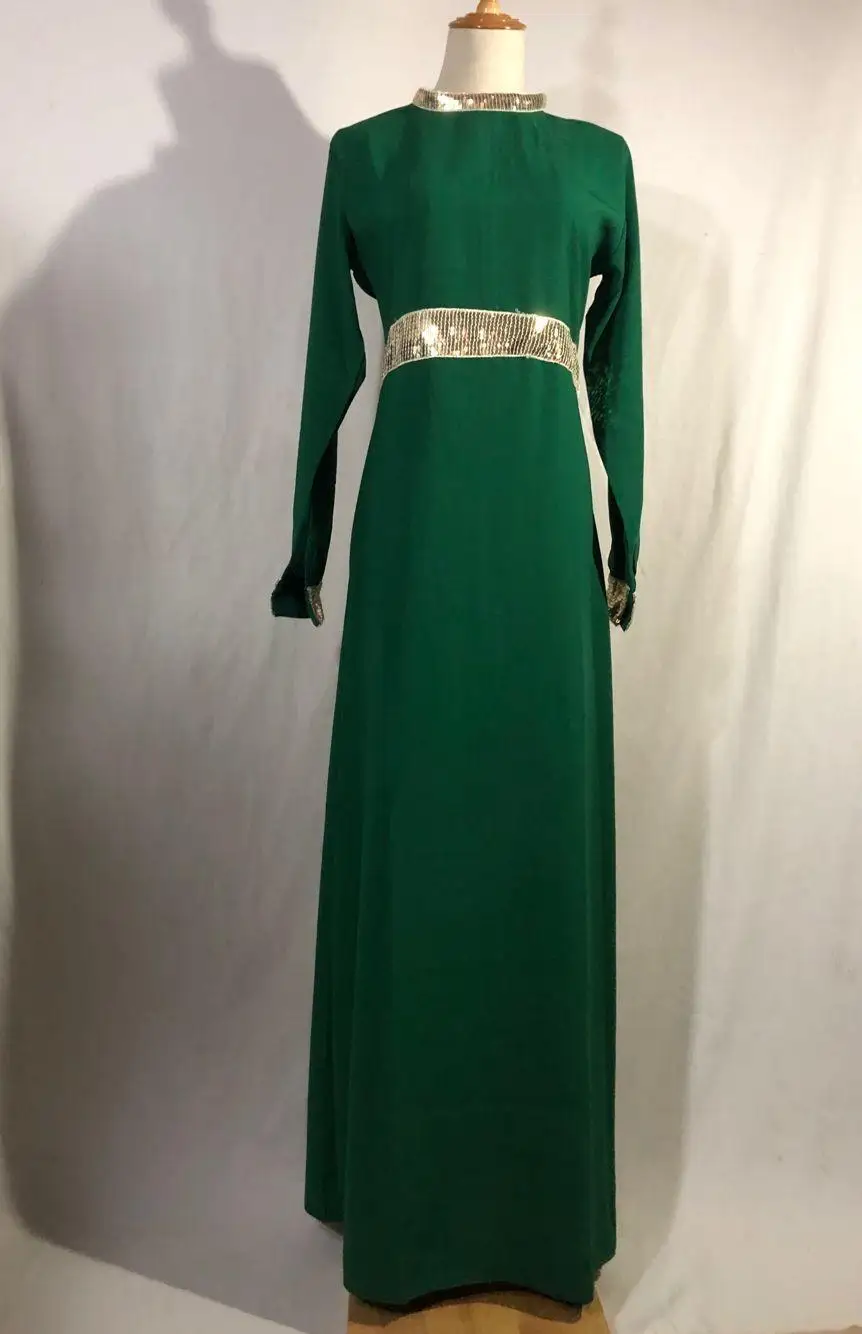 Женское платье Кафтан Abaya длинное с блестками для коктейлей|Мусульманская