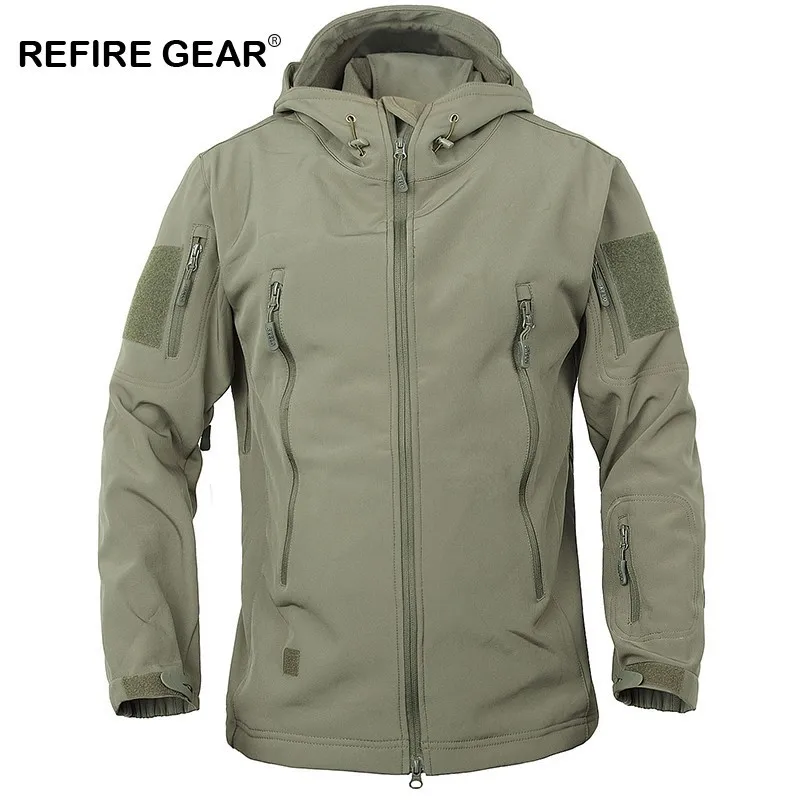 Refire gear новые тактические уличные камуфляжные куртки с капюшоном мужские мягкие оболочки пальто водонепроницаемая ветровка Спортивная походная верхняя одежда