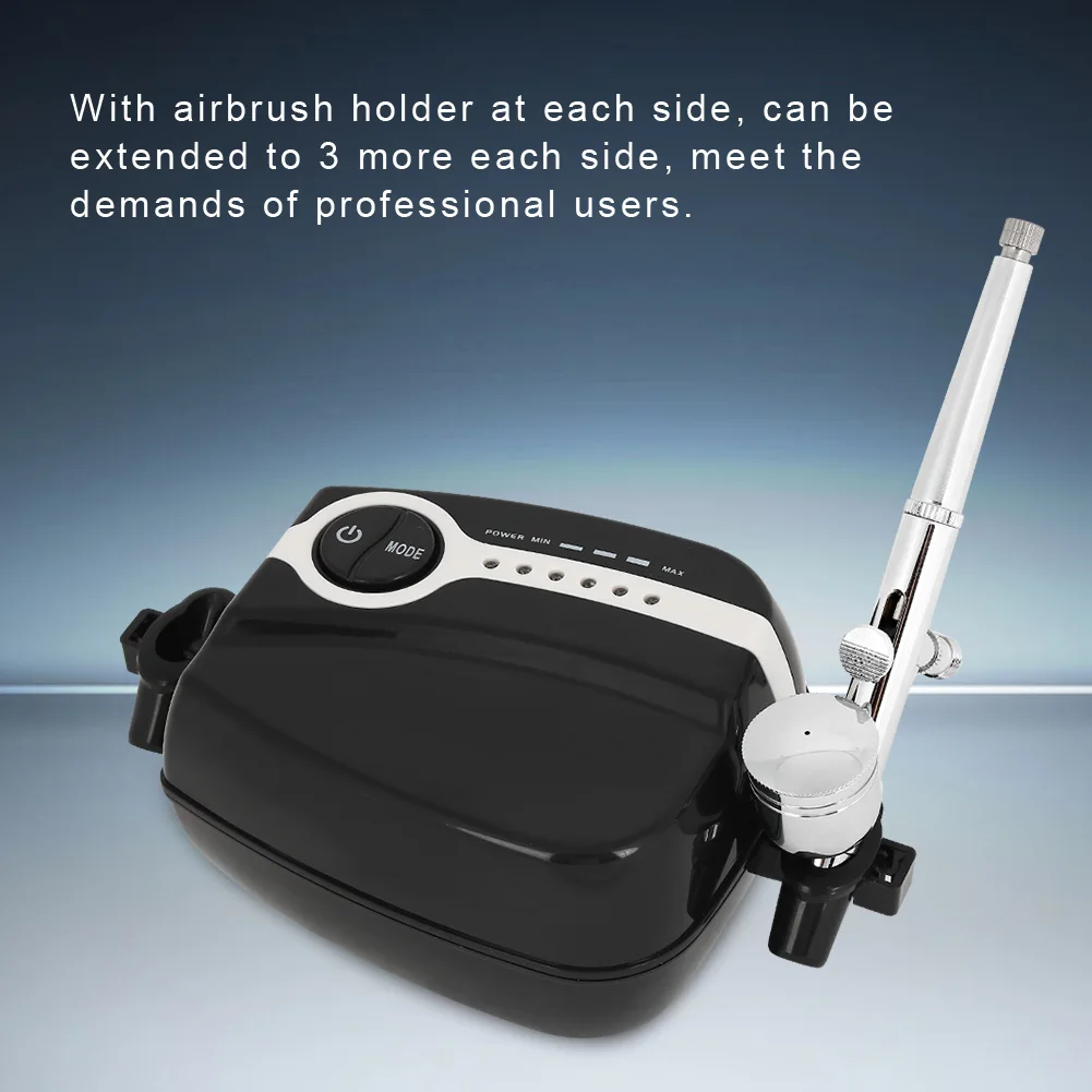 

Pro Portable Airbrush Compressor Kit 5-Adjustable Mini Air Compressor for Cake Decorating Nail Art Tattoo Body Paint Airbrush