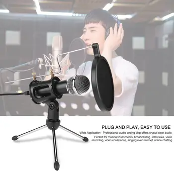 

microphone Condenser Microphone Studio Karaoke Recording Mic For Computer/Mobile Phone microfone