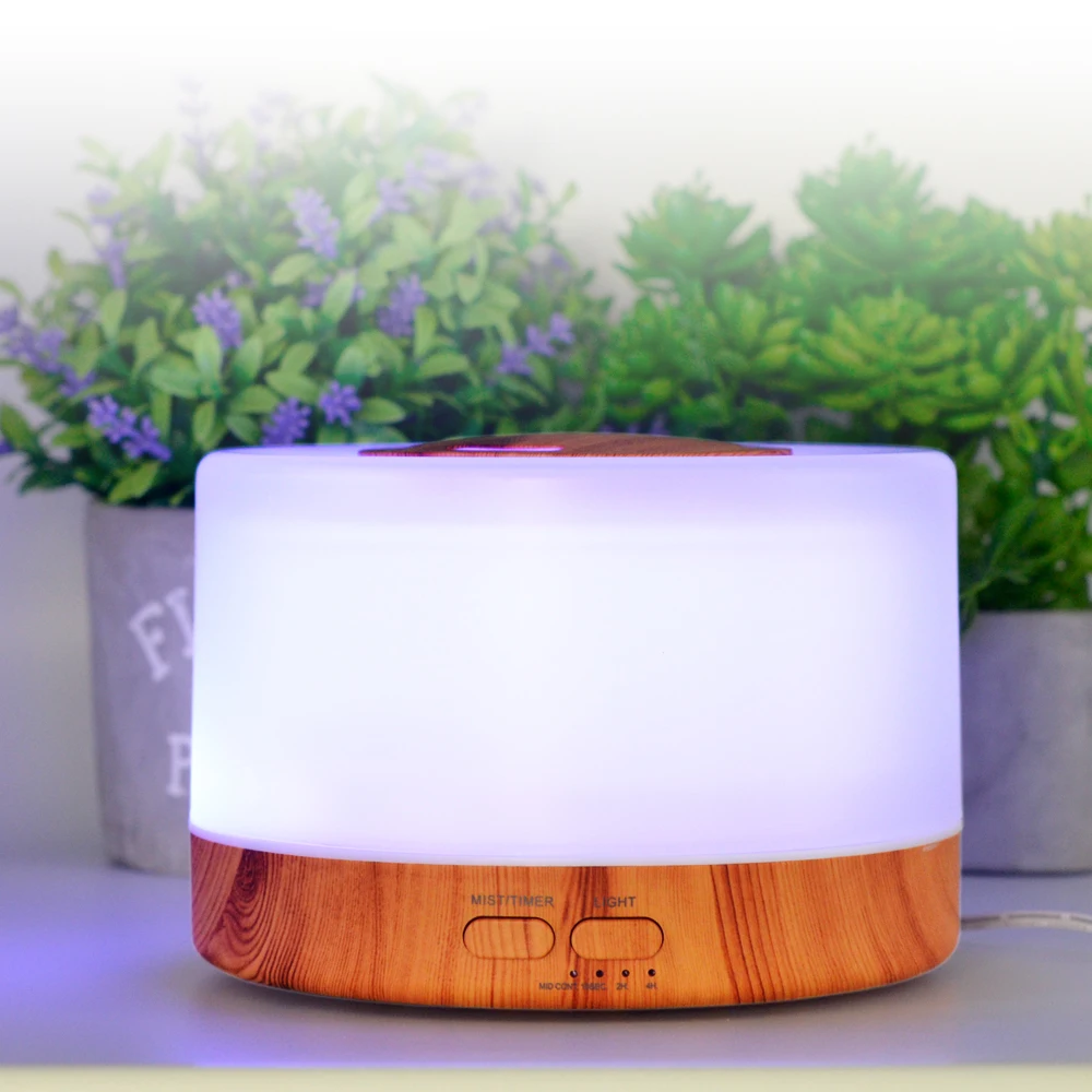 

Essential oil diffuser humidifier wood aroma diffuser 500ml Home desktop air humidifier Mist Maker with LED Night Lamp