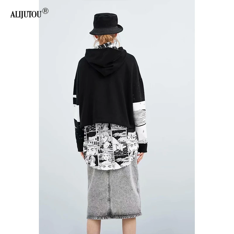 Zaraing spring Sweatshirts For Women 2019 Art Collection Short Long Sleeve Printing Hoodies Clothing Feminina Loose Pullover