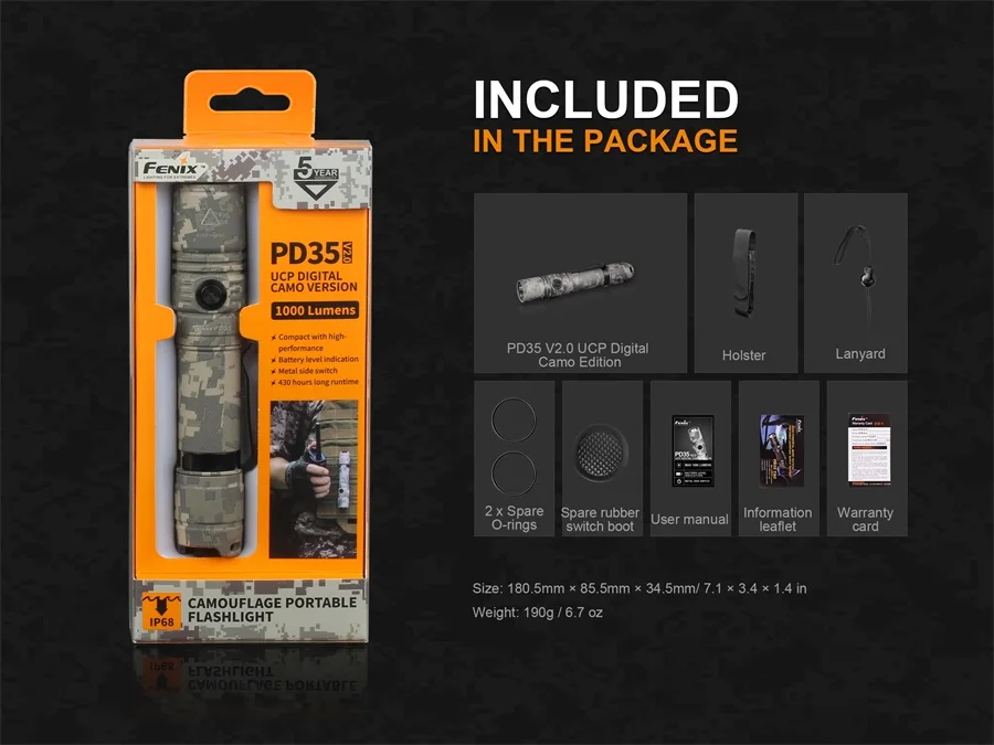 Новый фонарик Fenix PD35 V2.0 Camo Edition Cree XP L HI V3 светодиодный 18650|Фонарики и осветительные