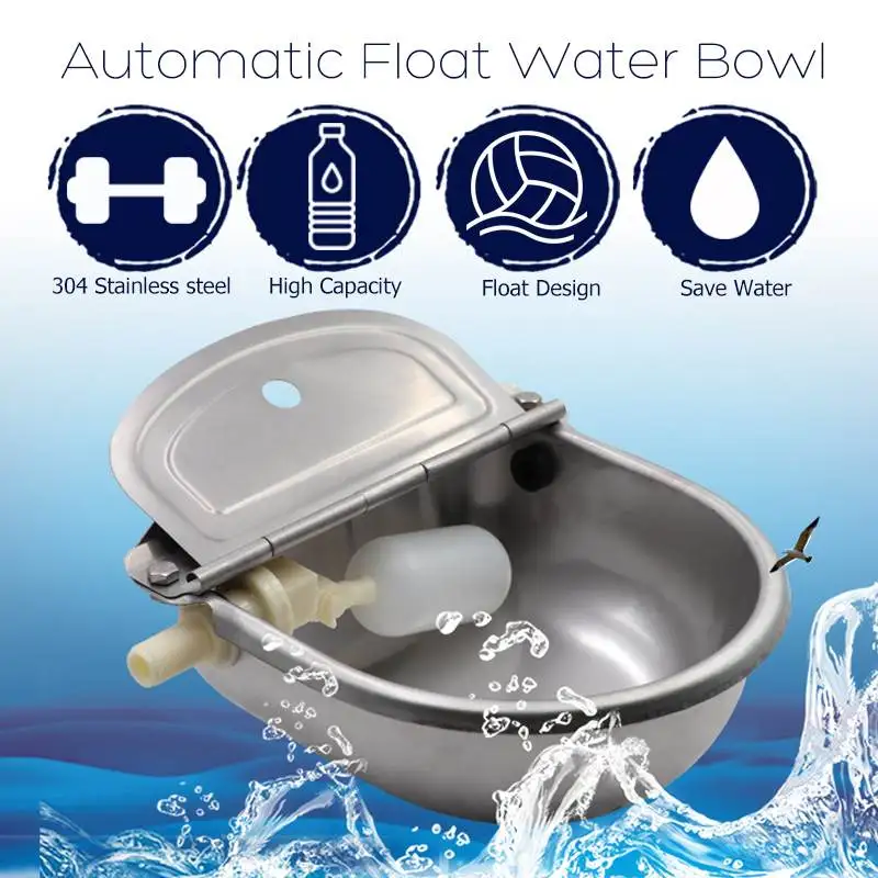 

Stainless Steel Cow Cattle Automatic Float Water Bowls Cattle Dog Drinking bowls Automatic Farm Grade Water Outlet