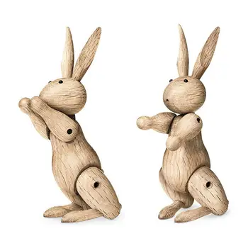 

European Wooden Joint Rabbit Model Home Office Desktop Decoration Creative Wooden Joint Rabbit Figurines Kid Toys Birthday Gifts