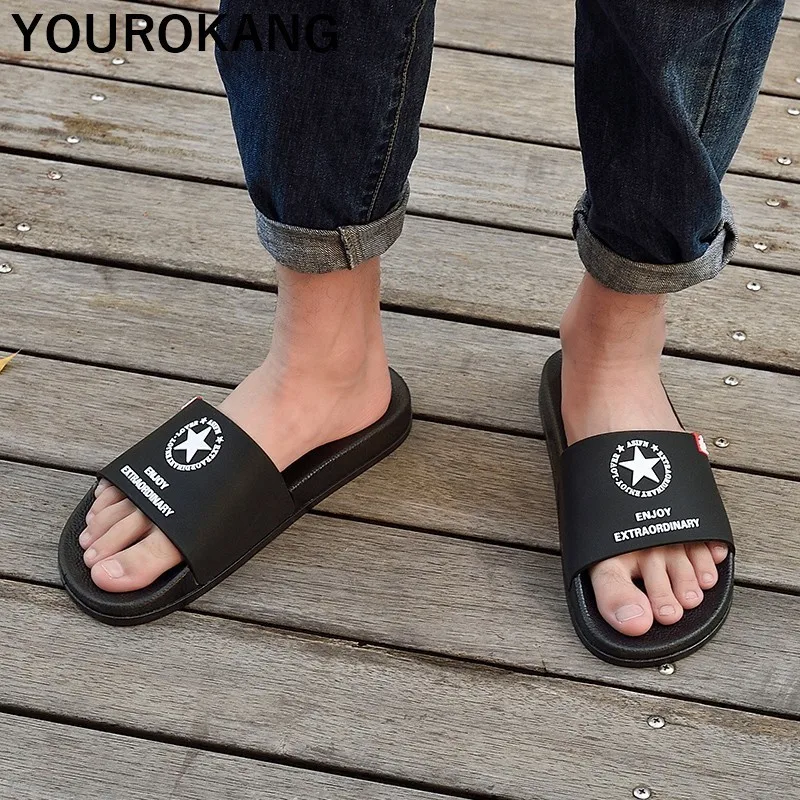 Kaufen Männer Sommer Hausschuhe Mode Paar Liebhaber Strand Schuhe Unisex Weiche Bad Hause Hausschuhe Kühle Außen Flip Flops Neue Ankunft