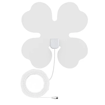 

80 Miles Four-Leaf Clover Shaped Luminous Tv Antenna Indoor Hdtv Antenna Vhf 172-240Mhz Uhf 470-860Mhz Tv Adapter