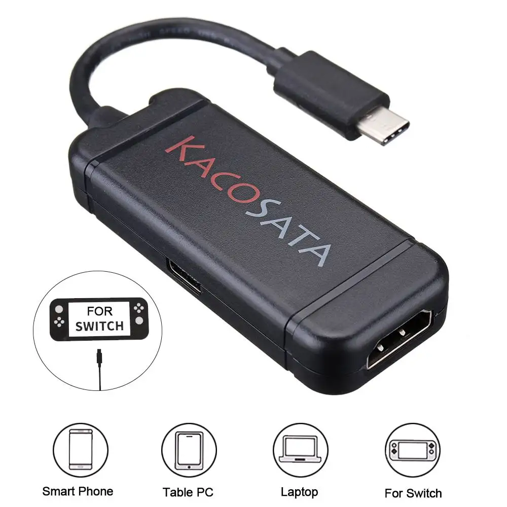 

Type-C HDMI USB Adapter Portable Converter For NS Switch Black Support HDMI And HD TV For Transport/Connect/Charger
