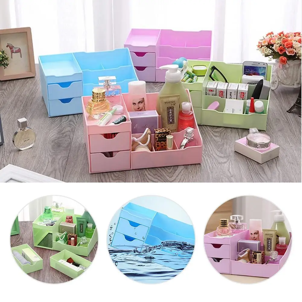 

Handy 2 Drawer Tower Storage Unit Pull Out Draws Desktop Drawer Store System