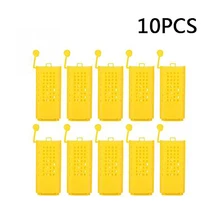 Инструменты для пчеловодства 10 шт. длинная тюрьма король пчела клетка мульти-функция пластик заключенный клетка для пчелиной матки специальные пластиковые желтые клетки