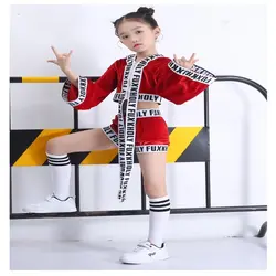 Songyuexia/Детский костюм для уличных танцев, одежда для девочек в стиле хип-хоп, костюмы с длинными рукавами, одежда для занятий джазовым танцем