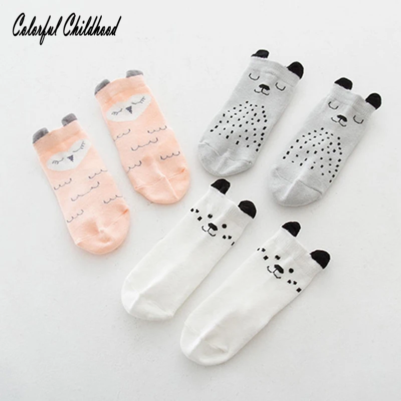 

Soft breathable newborn socks cute puppy/owl design knee high long socks infant boy/girls leg warmers children Meisje in kousen