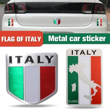 

5cm x 5cm Auto Alloy Metal 3D Emblem Badge Racing Sports Decals Sticker For ITALY Italian Flag
