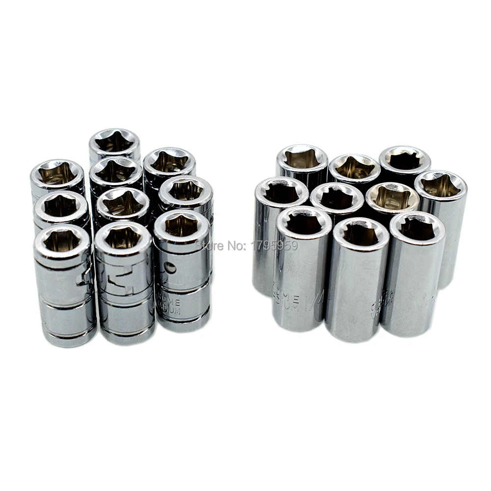 

10pcs Impact Socket Bit Adapter Conversion Tool 1/4" Square Drive to 1/4" Hex Shank Adaptor Quick Release Screwdriver Bit Holder