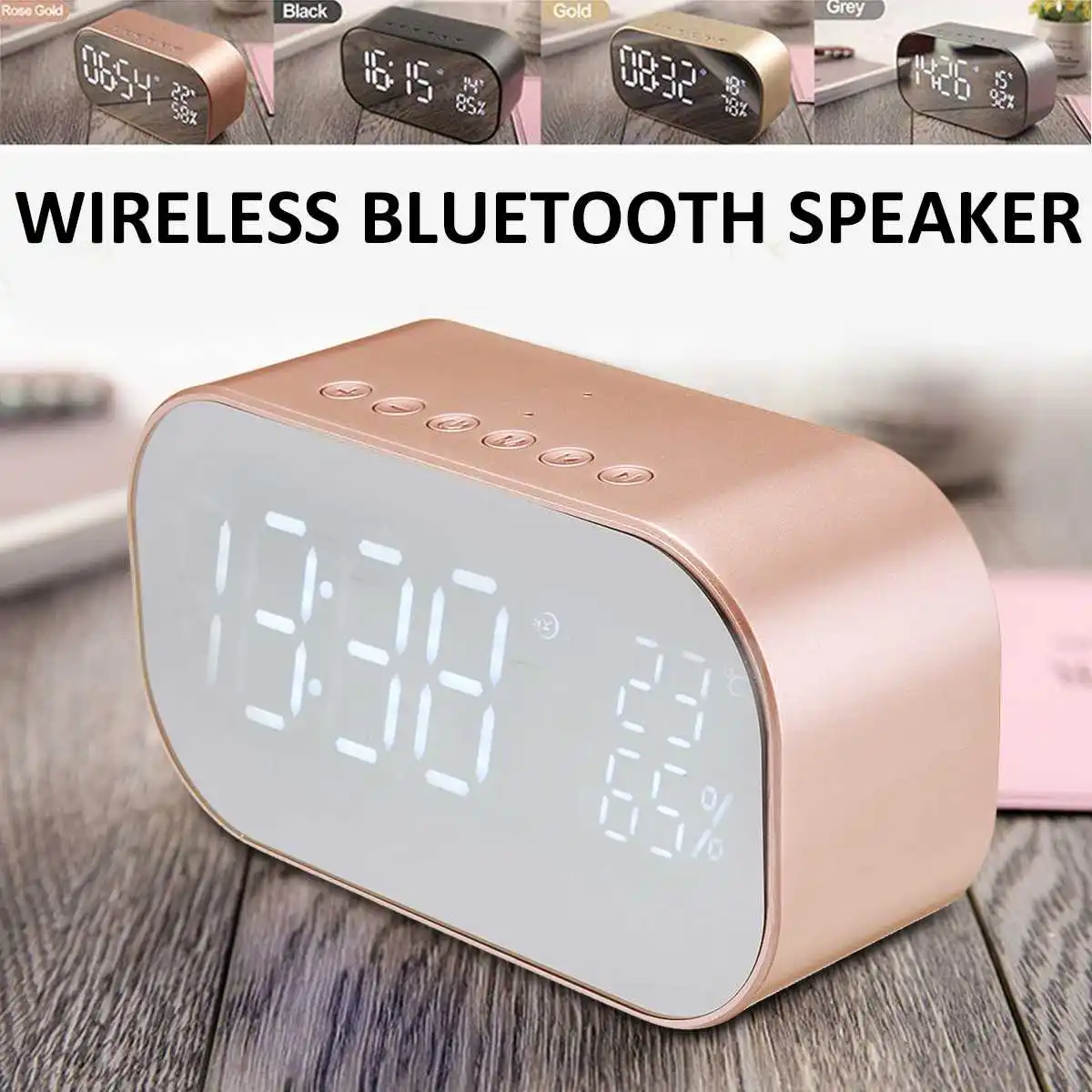 

Portable LED Wireless bluetooth Speaker Dual Units FM Radio Alarm Clock USB Micro SD TF AUX Speaker Sound System Loudspeaker