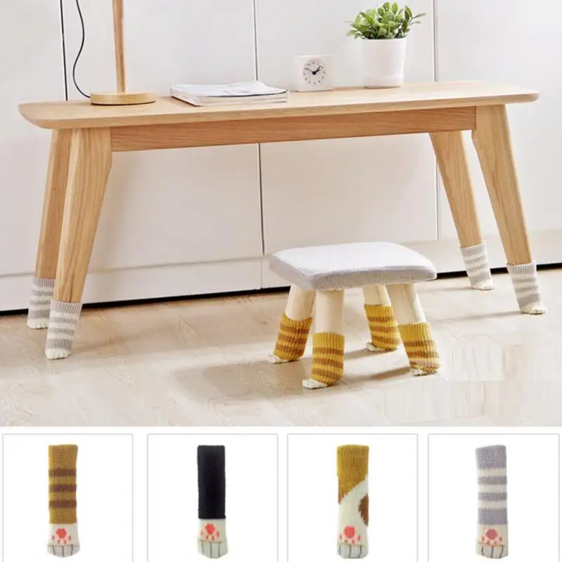 

new 4 Pcs 3cm*11cm Lovely Cute Soft Practical Cotton Knit Protector Cover for Furniture Table Chair Legs Door Handle #20