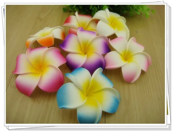 8 см несколько пены Гавайский цветок Плюмерия Франгипани цветок Свадебная заколка для волос свадебные шпильки очарование головной убор