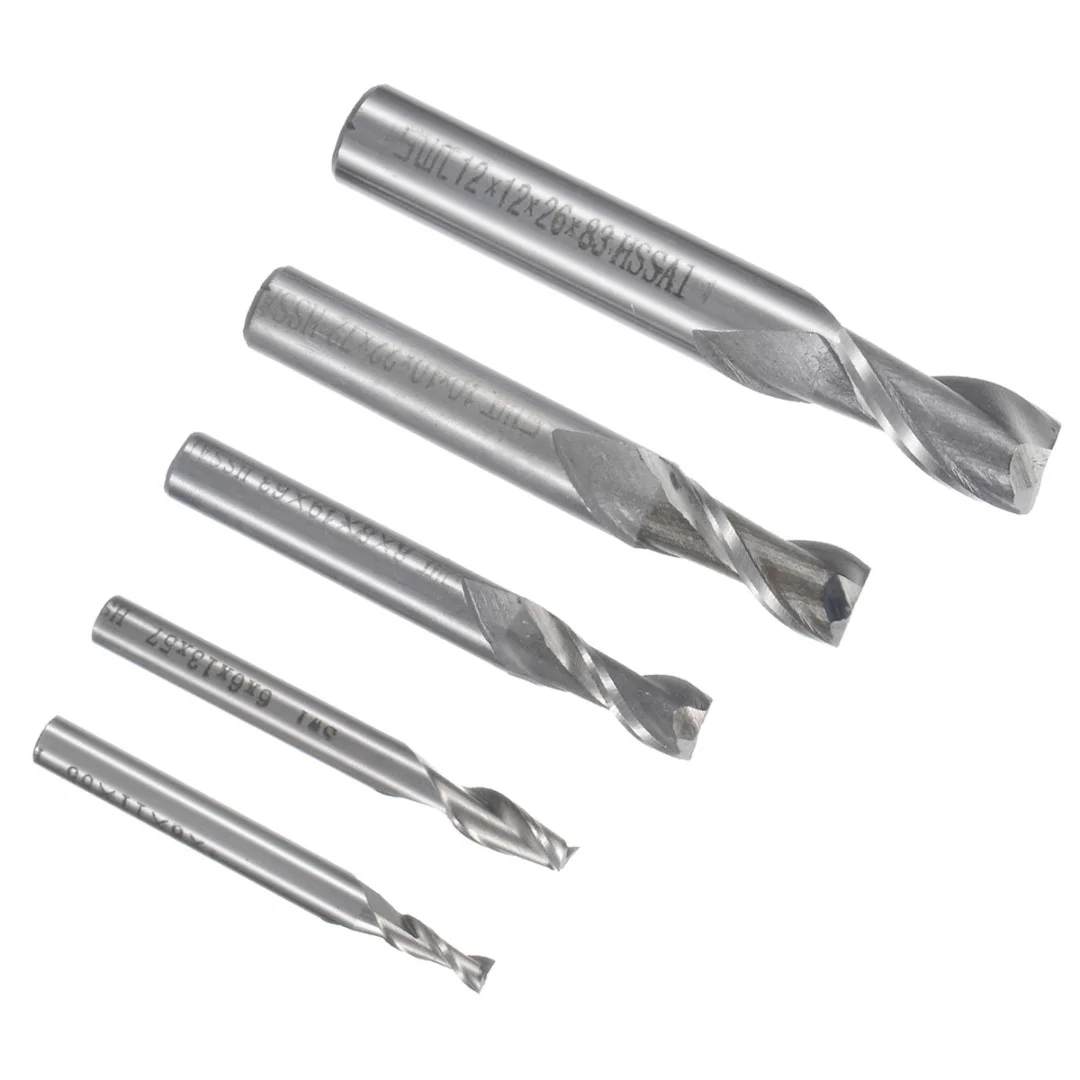 2 Flute Straight Shank End Mill Steel CNC Bits Milling Cutter Milling