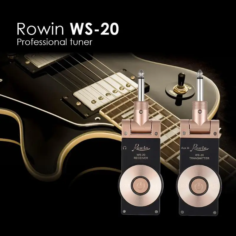 

Rowin WS-20 2.4G Wireless Electric Guitar Transmitter Receiver Set 30 Meters Transmission Range with USB Charging Cable