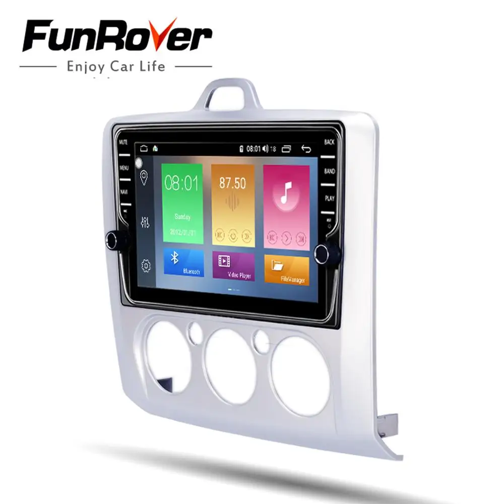 Excellent Funrover 8 cores Android 9.0 2 din Car Dvd multimedia gps navi For  Focus 2 radio navigation DSP stereo Split screen SIMslot 3
