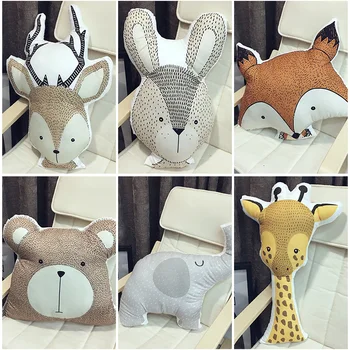 

Animals Baby Room Wall Decor Pillows Kids Educational Cushion Soft Children Stuffed Toys for Newborns Products Photography Props