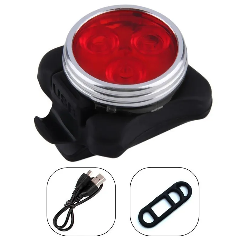 

Cycling Bicycle Bike 3 LED Head Front Flashlight USB Rechargeable Tail Clip Light Lamp Outdoor Bike accessories 4 modes
