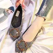 Женская обувь на плоской подошве с блестками; женские лоферы без застежки; дышащая Повседневная модная женская обувь; коллекция года; сезон весна-осень; большие размеры