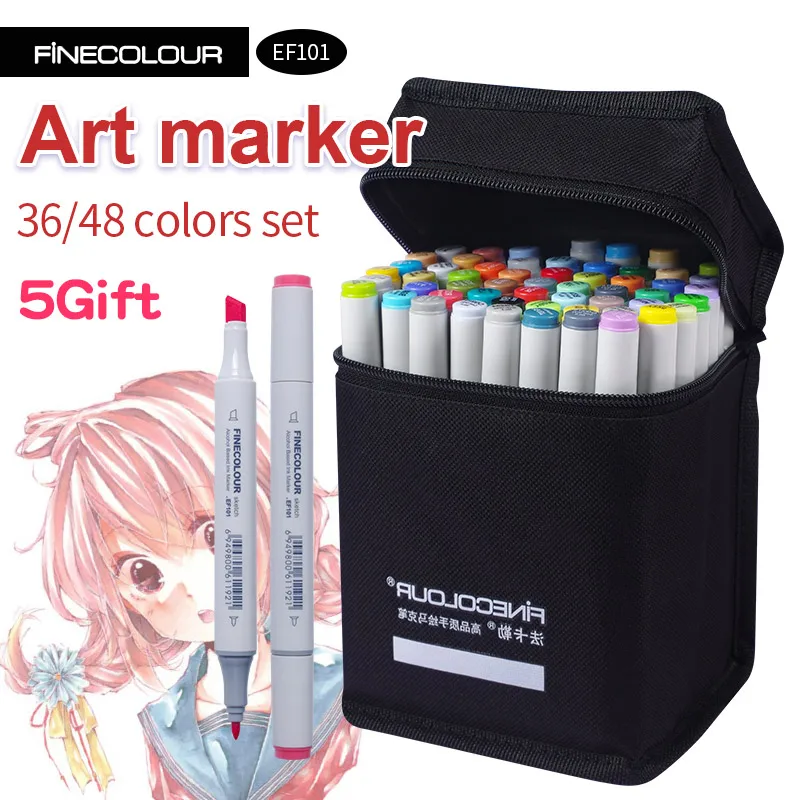 

Finecolour Alcohol Art Marker Color Pen Artist Double Headed Sketch Marker 36 48 Set EF101 Markers for Drawing
