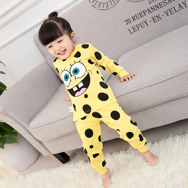 Little Girl Pajamas Set Cotton Long-Sleeved Childrens Pajamas Girls Pajamas for Ages 3-11
