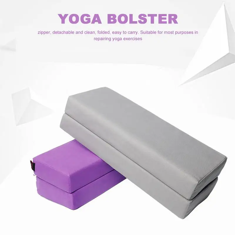 

Folding Yoga Bolster for Yin Yoga Rectangular Kapok Filling Washable Cover Organic Cotton Cushion for Restorative Yoga Tube Pill
