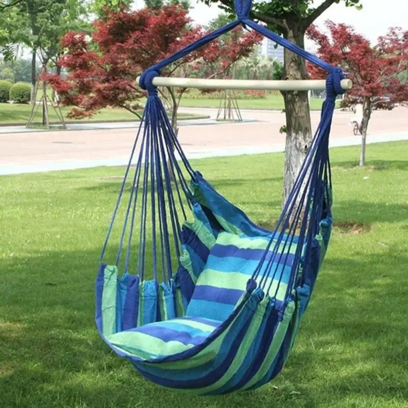 

Outdoor Garden Hammock Chair 2019 New Hammocks Hanging Chair Swing Chair Seat With 2 Pillows For Indoor Outdoor Garden Chairs