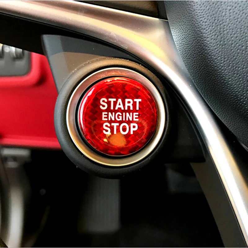 

Engine Start/Stop Button Ring Trim Case Fits For Alfa Romeo Giulia Stelvio 2017