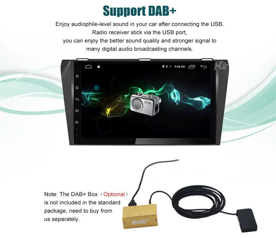 Sale KiriNavi Android 7.1 Car DVD Player For Mazda 3 Navigation System Car Radio Stereo Audio Multimedia Player WIFI RDS 4G 2