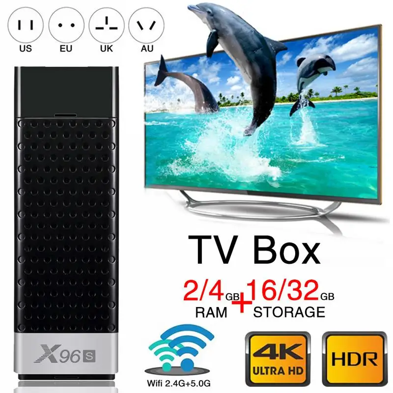 

X96S Bluetooth 4.2 Network Player Amlogic S905Y2 4-core Cortex A53 Android 8.1 4G+32G Intelligent TV Box 4K 2K HD Set Top Box