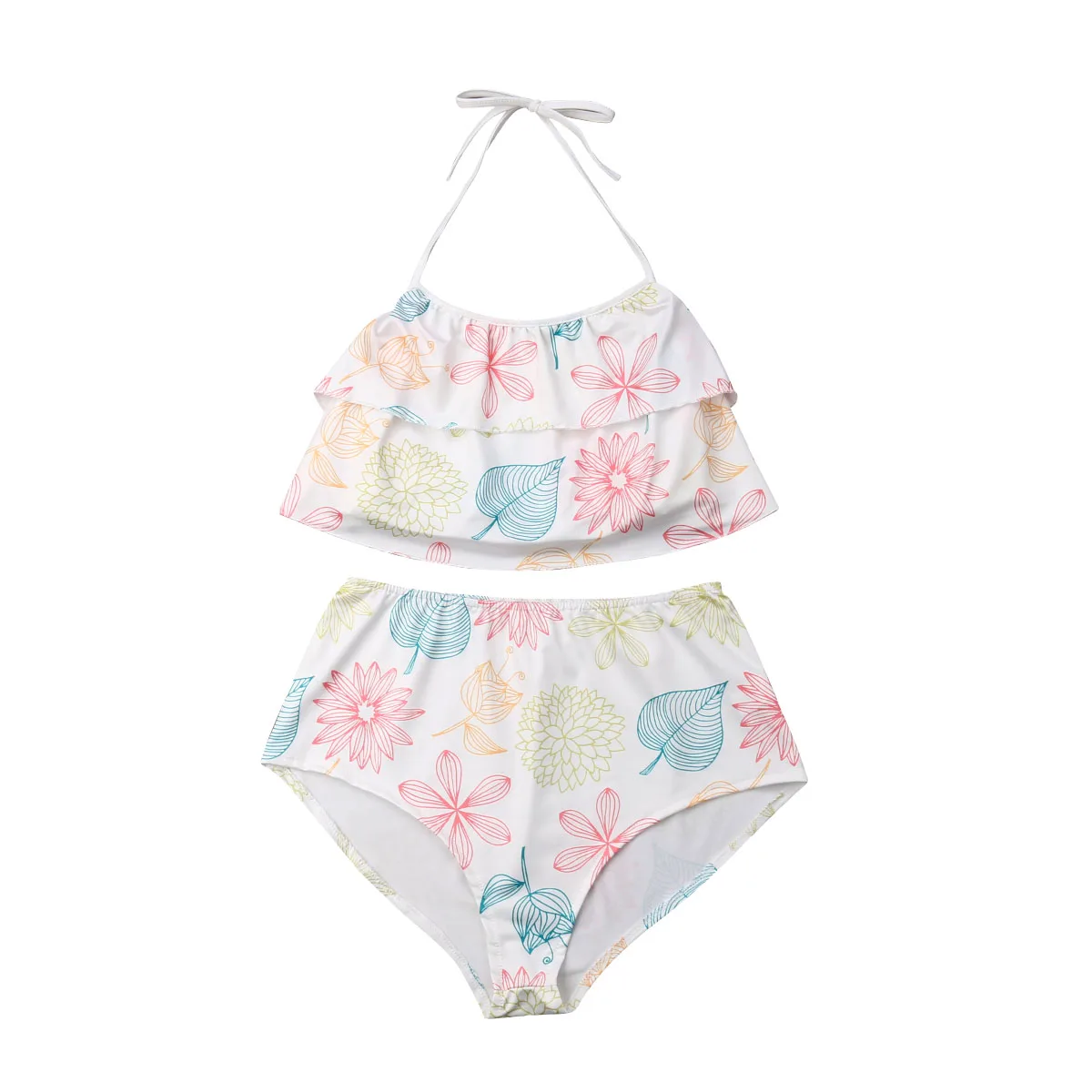 

Family Matching Swimsuit Two Piece Mother Daughter Kid Baby Women Girl Bikini Clothes