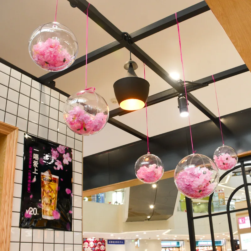 

SPOT 4-60cm Transparent Plastic Decoration Christmas Balls Mall Layout PS Crystal Hollow Drop Eternal Life Bouquet