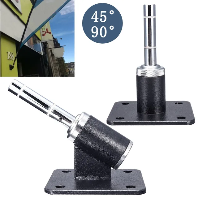 45/90 Degree Iron Metal Wall Mount Flag Pole Holder Screw Fixed Mount