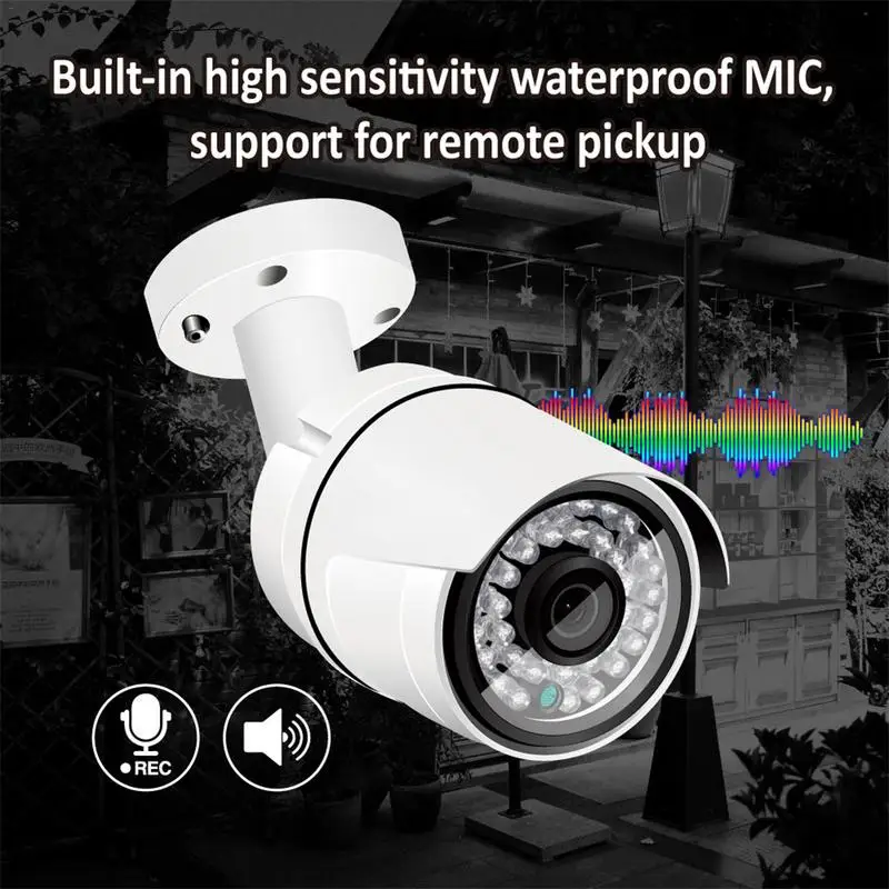 

PoE IP Camera 5MP HD Surveillance Camera Remote Monitoring H.265 HD IP66 Waterproof IR Night Vision Motion Detection Camera