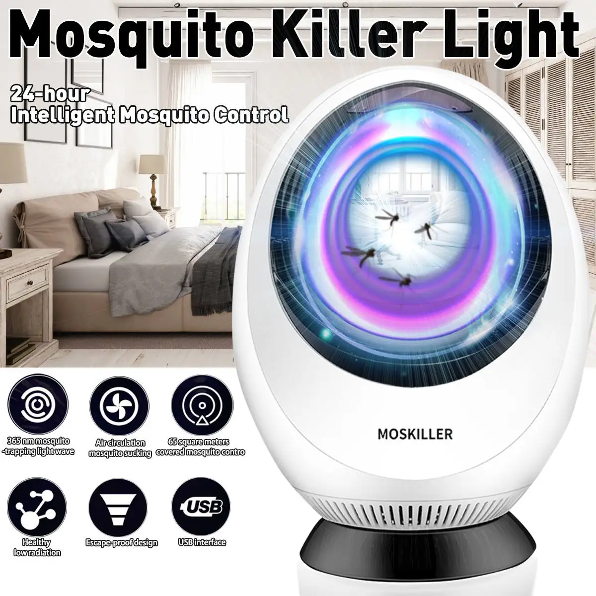 

USB Electric Mosquito killer Lamp Photocatalysis mute home LED Bug Zapper Insect Trap Radiationless UV Light Night Lights