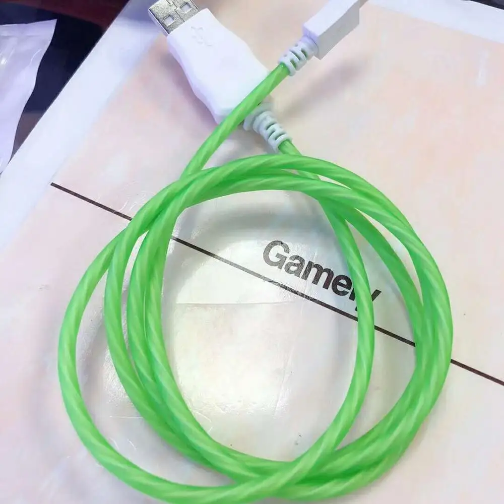LED ضوء كابل بيانات + سريعة تهمة 2.4A ، 1 M نوع-C ، مايكرو USB ، apple, مستقر و سريع ، البيانات المرنة سلك ، اللون إرسال عشوائيا فقط!