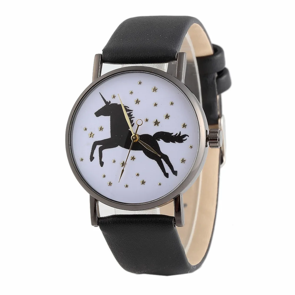 

2018 Hot Sale Brand Luxury Women Watches Fashion Ladies Table Watch Unicorn Litte Star Pattern Quartz -Watch Casual Wrist Watch