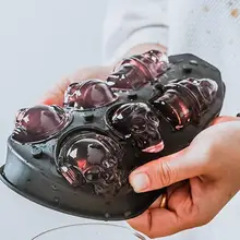 6 полости большой лоток для льда Пудинг Плесень 3D Череп Силиконовая форма DIY льда Хо использовать держать использовать кухонные аксессуары