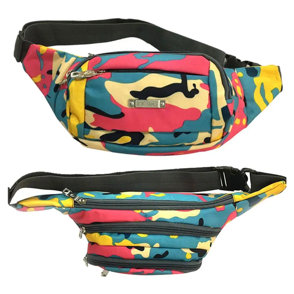 

New Fashion Women Multifunctional Sports Camouflage Waist Bag Wallet Belt Chest Pack
