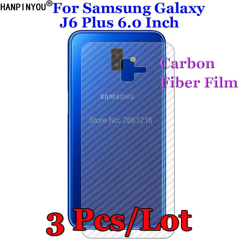 

3 Pcs/Lot For Samsung Galaxy J6 Plus J6+ 6.0" 3D Non-slip Clear Carbon Fiber Back Film Screen Protector Protective Sticker