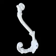 Vintage Style Cast Iron Wall Coat Hooks Hat Hook Hall Tree 5 1/3″ White GG004 For Coat/Hat/Clothes/Robe/Towel Hook Heavy Duty
