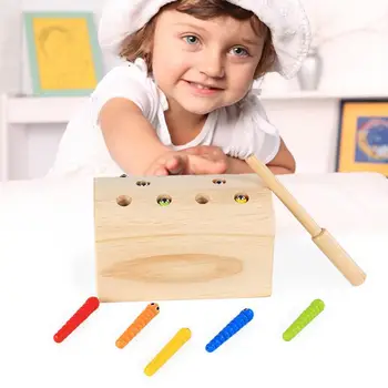 

Insect Catching Cognition Match Game Toy Cute Magnetic Wooden Play Set for Children Early Education